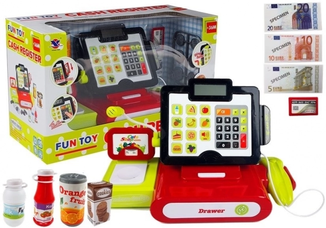 Caisse enregistreuse tactile pour enfants avec calculatrice et accessoires