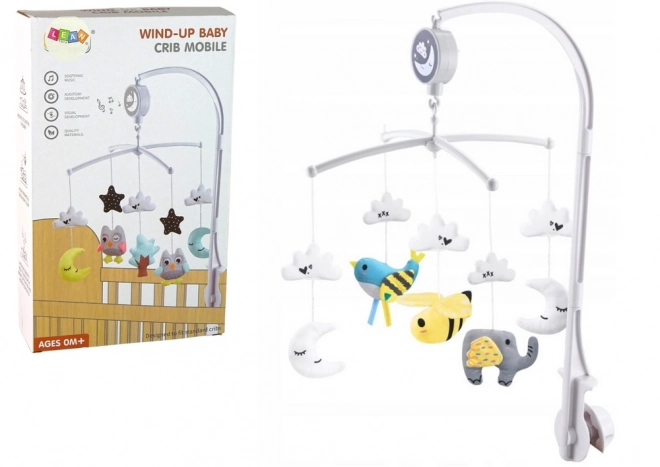 Mobile avec boîte à musique pour lit de bébé