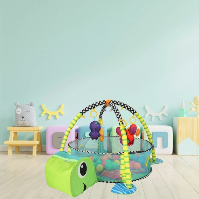 Tapis de jeu éducatif tortue avec barrière et balles