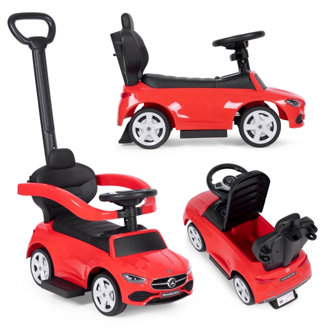 Voiturette Mercedes Classe C guide interactif avec volant – Rouge