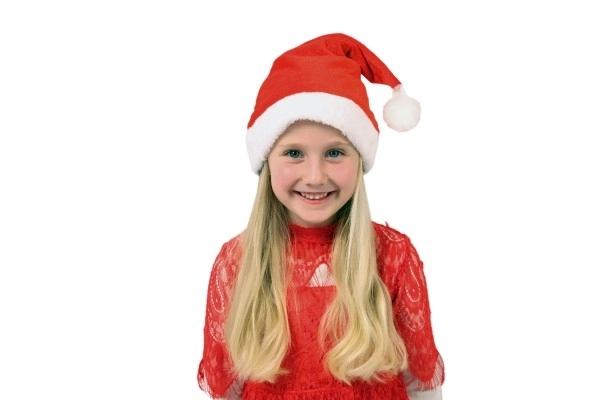 Tissu de bonnet de Noël pour enfants diamètre 25 cm sur carte de carnaval