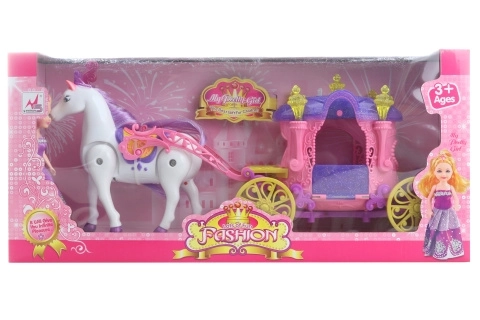 Cheval avec poussette pour poupées