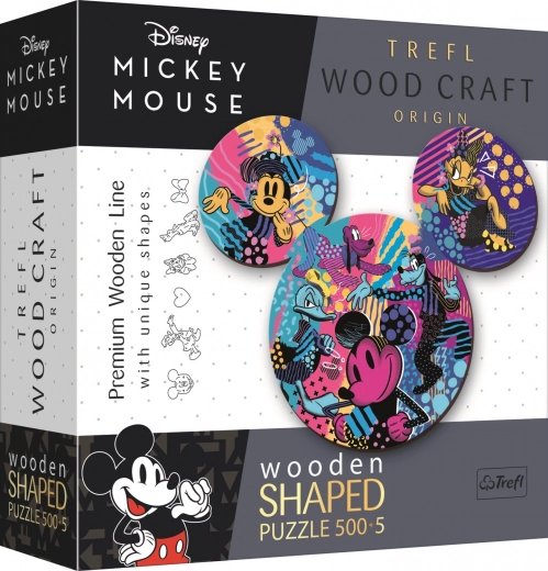 Puzzle en bois double face TREFL Wood Craft Origin Mickey Mouse 505 pièces