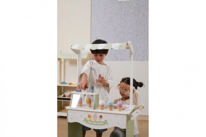 Stand de crème glacée en bois