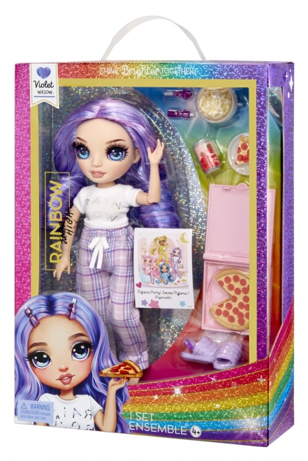 Rainbow High Junior Fashion poupée en pyjama - Violet Willow