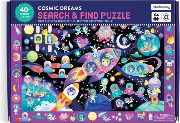 Puzzle Cherche et trouve Rêves Spatiaux 64 pièces