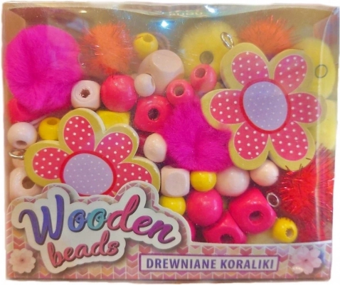 Perles en bois petites roses – kit créatif pour fabriquer des bijoux