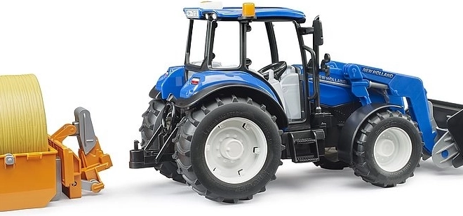 Bruder Tracteur New Holland T5.120 avec chargeur frontal et remorque