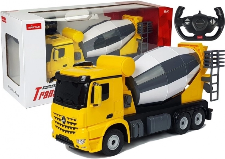 Bétonnière télécommandée Mercedes-Benz Arocs Rastar 1:14 jaune