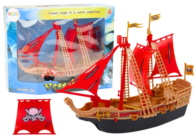 Bateau Pirate Lumières Sons Roues Noir