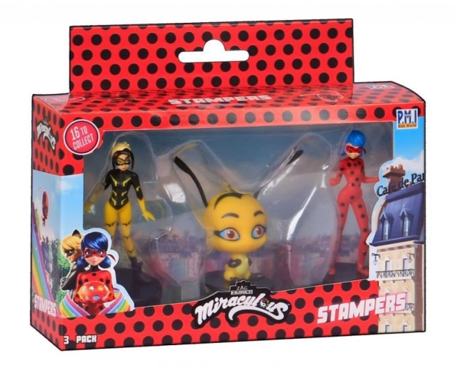 Miraculous : Coccinelle et Chat Noir - tampons 3 pcs figurine Ast.