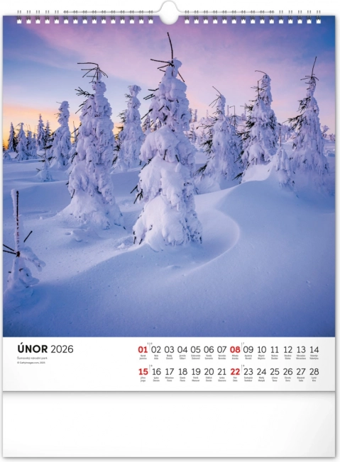 Calendrier mural Šumava 2026
