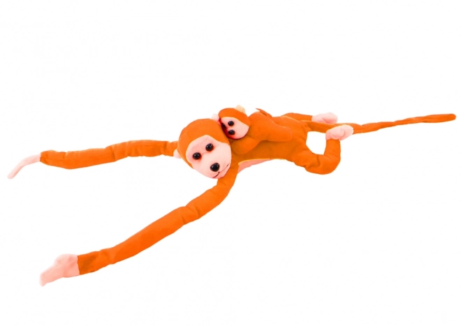 Singe en Peluche avec Bébé Orange avec Son