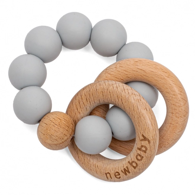 Anneau de dentition avec billes New Baby gris
