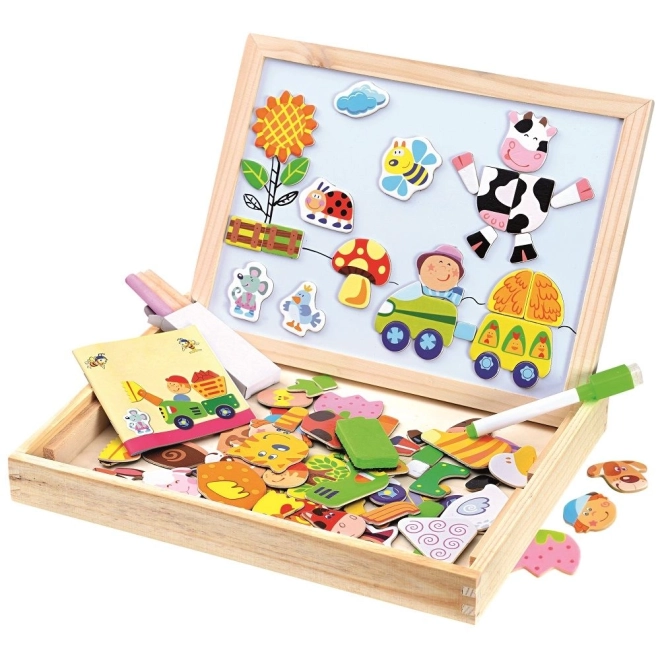 Bino Farma tableau magnétique avec puzzles - 102 pièces