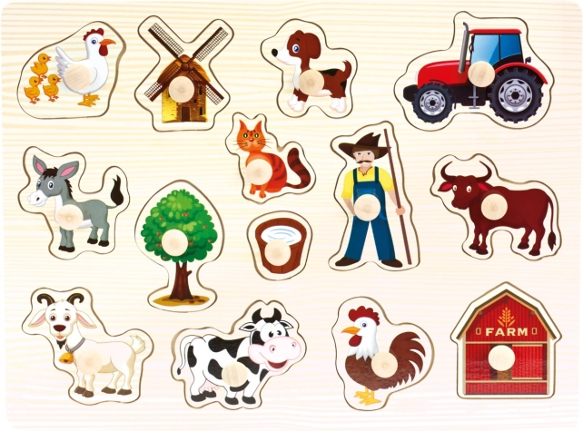 Bino puzzle en bois ferme 14 pièces