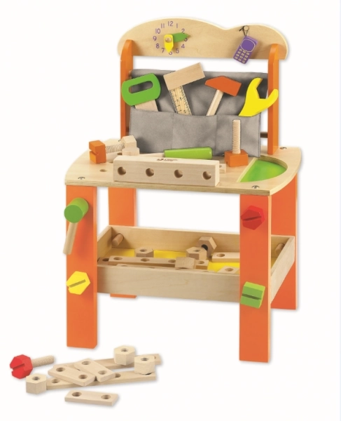 Banc de travail / Outils en bois 38 pièces 40x56x28cm dans une boîte 42x30x13cm