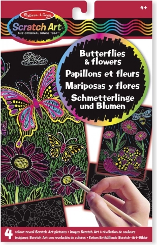 Images à gratter – papillons et fleurs