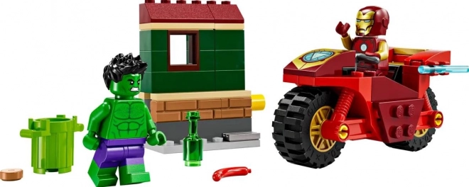 LEGO Marvel Super Heroes 76287 Iron Man avec sa moto et Hulk