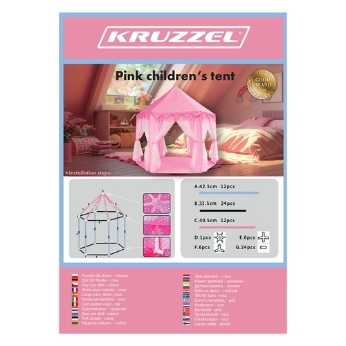 Kruzzel tente enfant rose 23869
