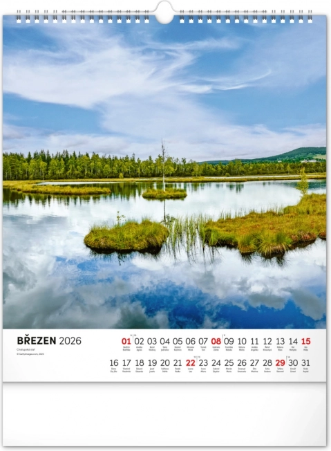 Calendrier mural Šumava 2026