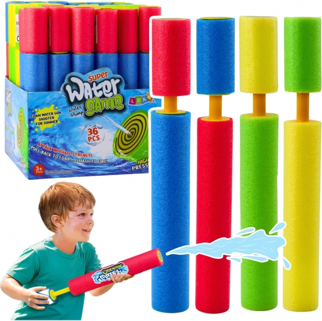 Pistolet à eau en mousse coloré avec pompe 30 cm