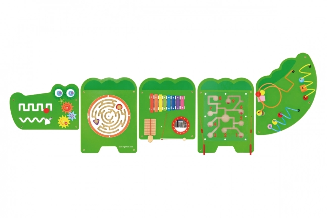 Panneau mural en bois de Montessori - crocodile