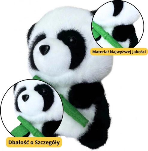 Panda en peluche avec bambou 18 cm