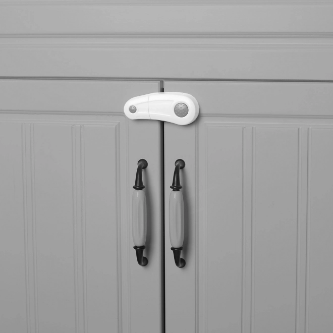 Verrou d’armoire 2 pièces, blanc/gris