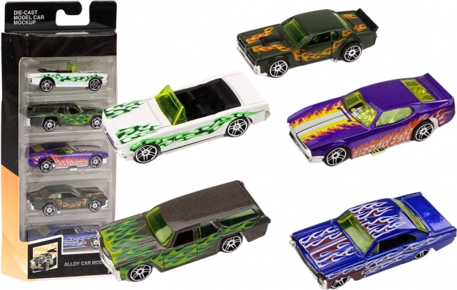 Set de petites voitures métalliques 1:64, 5 pièces
