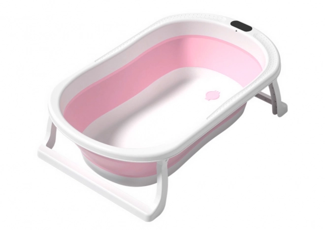 Baignoire pliante pour bébés avec pieds antidérapants rose