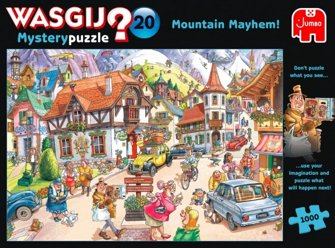 Puzzle Wasgij Mystery: Folie en montagne - 1000 pièces
