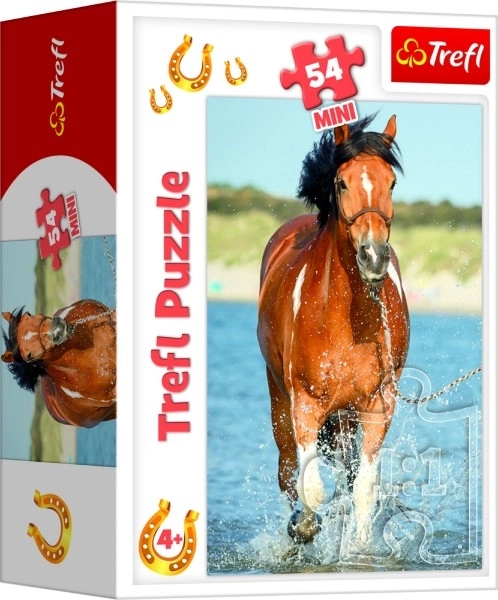 Minipuzzle 54 pièces Chevaux 4 types dans une boîte 9x6,5x4cm