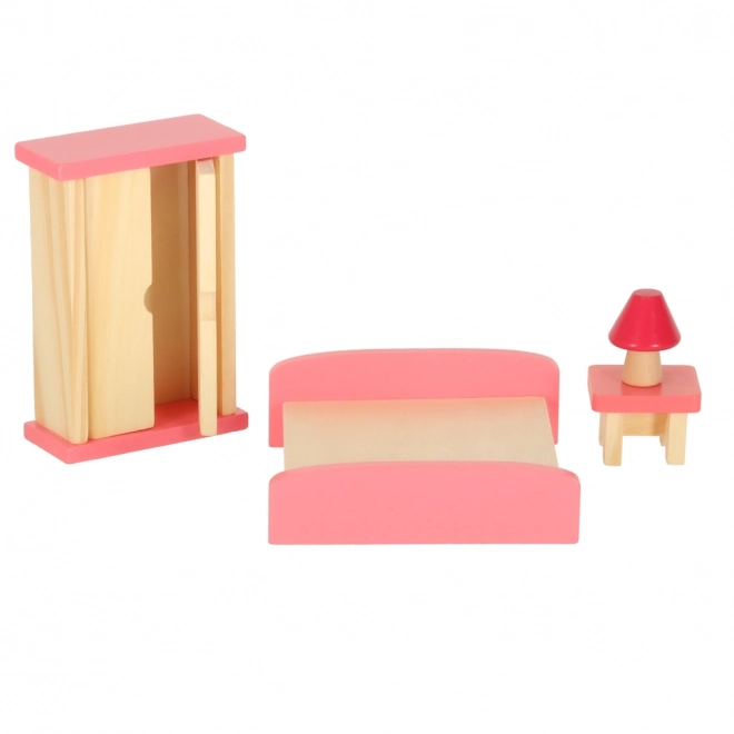 Meubles en bois pour maison de poupée violet