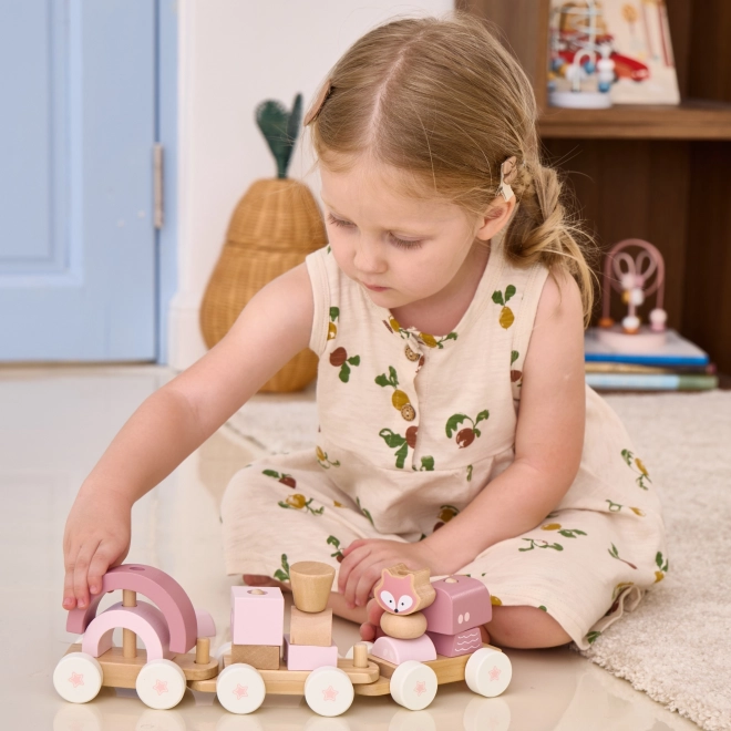 Viga PolarB circuit de train rose avec wagons et blocs