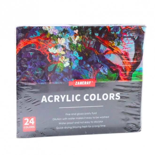 Set de peintures acryliques artistiques 24×12 ml en tubes – richement pigmentées