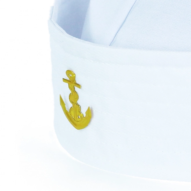 Chapeau marin blanc avec ancre pour adultes