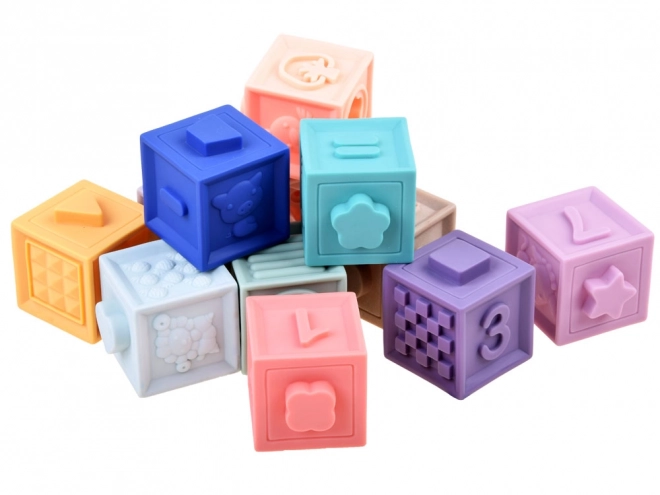 Blocs sensoriels doux pour bébés 12 pcs