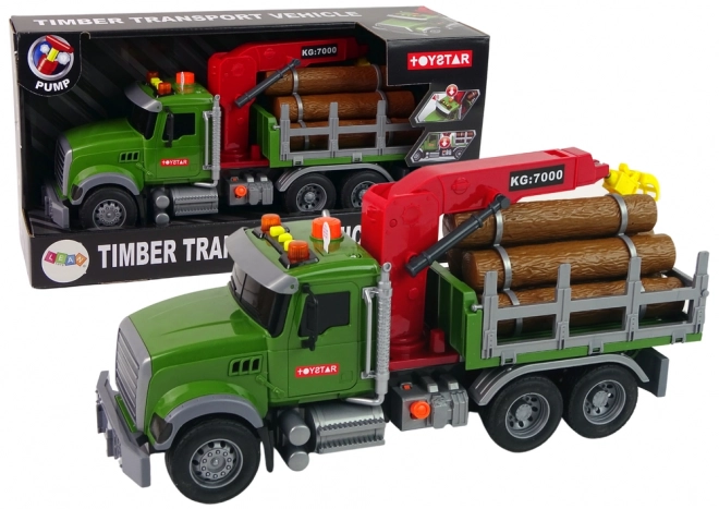 Véhicule de jeu avec grue pour le transport de bois