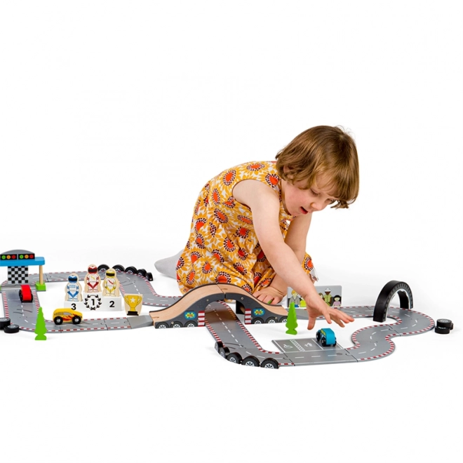 Bigjigs Rail Circuit de course en bois jour de course