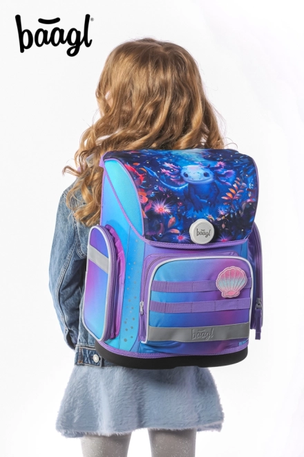 Set scolaire Baagl Ergo Axolotl : cartable, trousse et sac