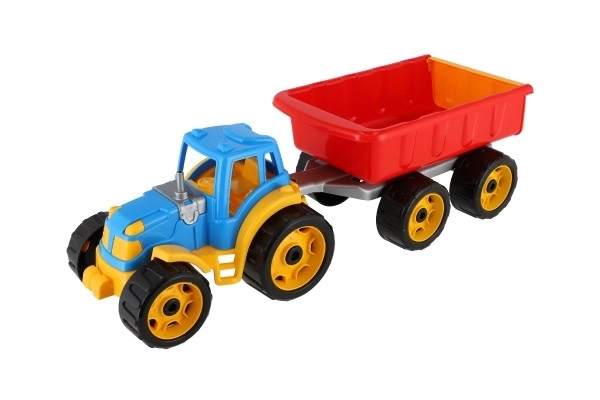 Tracteur avec remorque en plastique 53cm à roue libre en filet