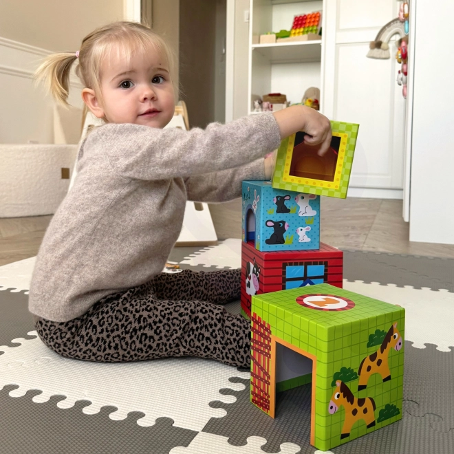 Woopie puzzle de ferme verte avec blocs et figurines