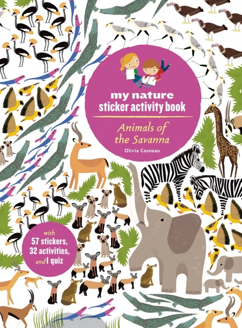 Livre d'activités avec autocollants - Animaux de la savane