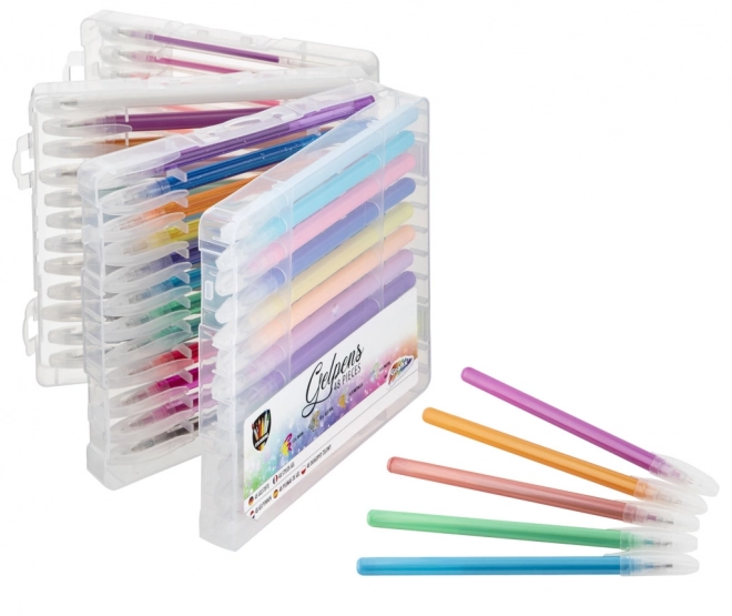 Stylos gel dans une boîte en plastique 48 pcs