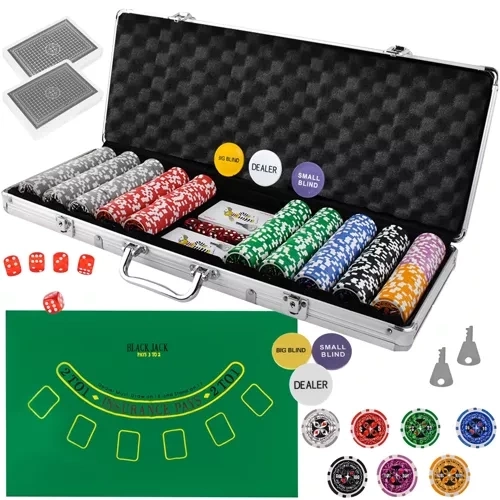Poker - ensemble de 500 jetons dans une mallette HQ