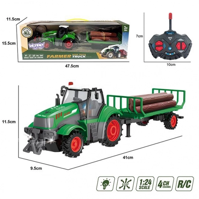 Tracteur avec remorque télécommandée 1:24