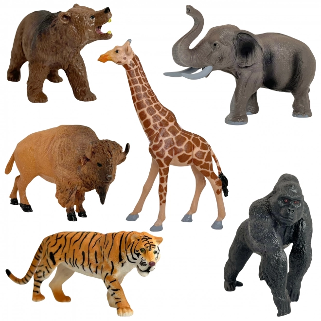 Set de grandes figurines d'animaux sauvages + tapis et accessoires