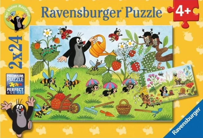 RAVENSBURGER Puzzle La Petite Taupe au jardin 2x24 pièces