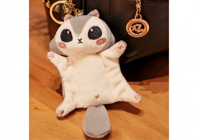Porte-clés en peluche Phalanger Volant gris 10 cm
